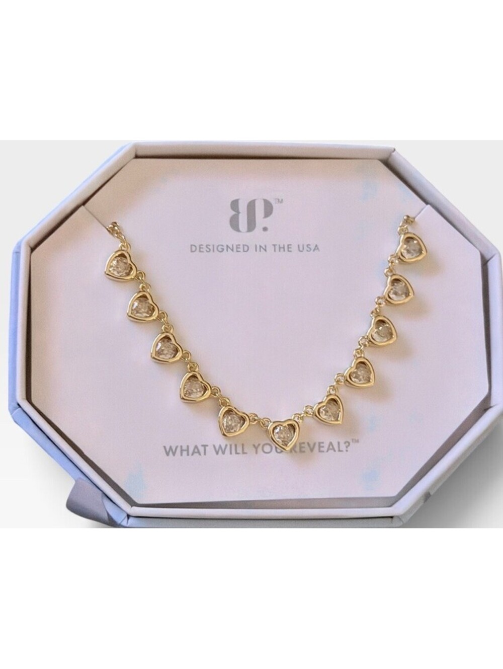 Bomb Party NK69353 Exclusive Bringback Tennis Heart Necklace on Yellow Gold